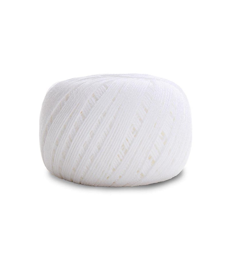 CÃRCULO Circulo Amigurumi Cotton - 100% Mercerized Brazilian Virgin Cotton, Soft White Yarn for Crocheting and Knitting, Sport Weight, 4.4 oz, 278 yds - Color 8001 - Image 2